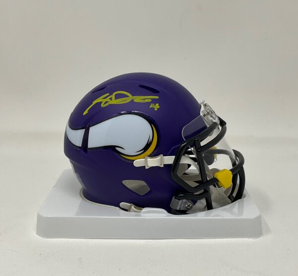Sam Darnold Autographed Minnesota Vikings Mini Speed Helmet With Clear Visor Beckett - Image 2