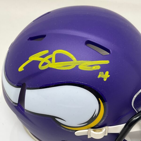Sam Darnold Autographed Minnesota Vikings Mini Speed Helmet With Clear Visor Beckett - Image 3