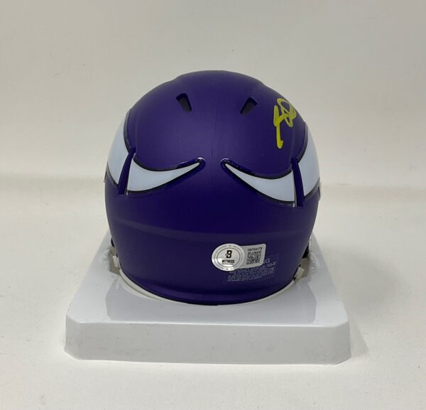 Sam Darnold Autographed Minnesota Vikings Mini Speed Helmet With Clear Visor Beckett - Image 6