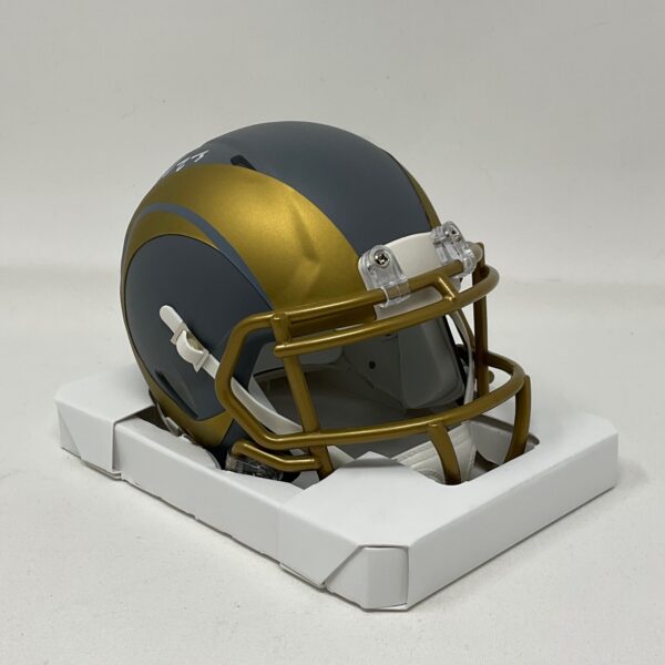 Kyren Williams Autographed Los Angeles Rams SLATE Mini Helmet Beckett - Image 4