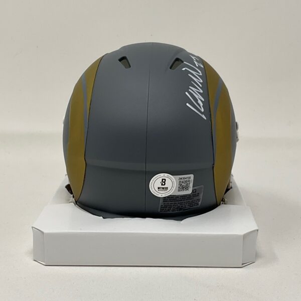 Kyren Williams Autographed Los Angeles Rams SLATE Mini Helmet Beckett - Image 5
