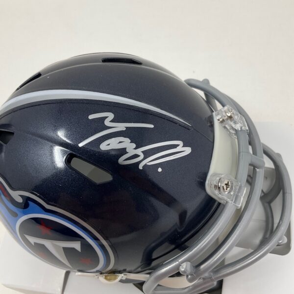 Tony Pollard Autographed Tennessee Titans Speed Mini Helmet Beckett - Image 3