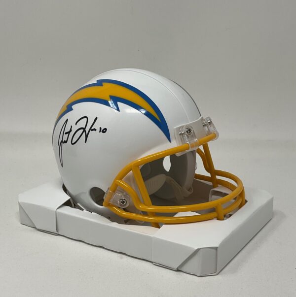 Justin Herbert Autographed Los Angeles Chargers Mini Helmet Beckett COA - Image 4