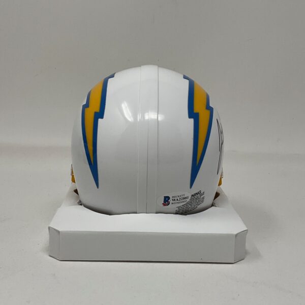 Justin Herbert Autographed Los Angeles Chargers Mini Helmet Beckett COA - Image 5