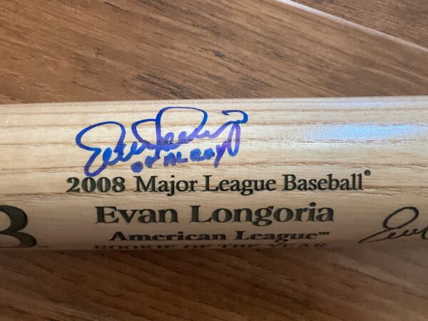 Evan Longoria Autographed Tampa Bay Rays Louisville Slugger 2008 ROY Commemorative Baseball Bat JSA COA - Image 2