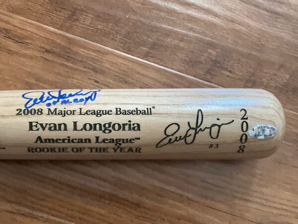 Evan Longoria Autographed Tampa Bay Rays Louisville Slugger 2008 ROY Commemorative Baseball Bat JSA COA - Image 3