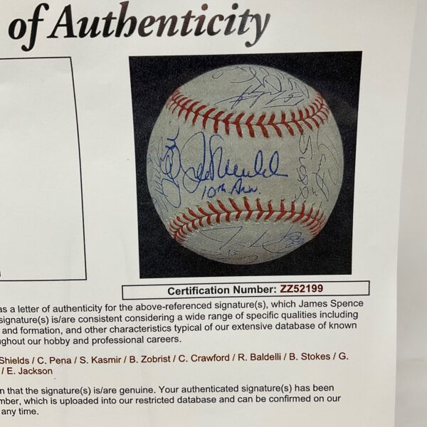 2007 Tampa Bay Devil Rays Autographed 29 Signatures Team Signed ROML Baseball JSA LOA - Image 9