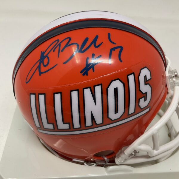 Arrelious Benn Autographed Illinois Fighting Illini College Mini Helmet JSA COA - Image 3