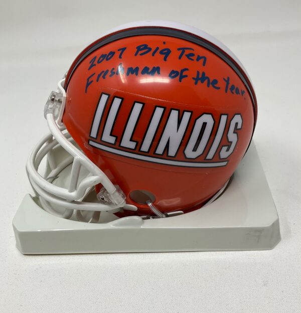 Arrelious Benn Autographed Illinois Fighting Illini College Mini Helmet JSA COA - Image 4