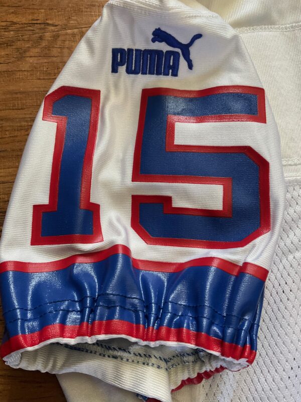 Tony Atkins Buffalo Bills 1999 Authentic NFL Game Worn Puma Pre Season Jersey - Image 4