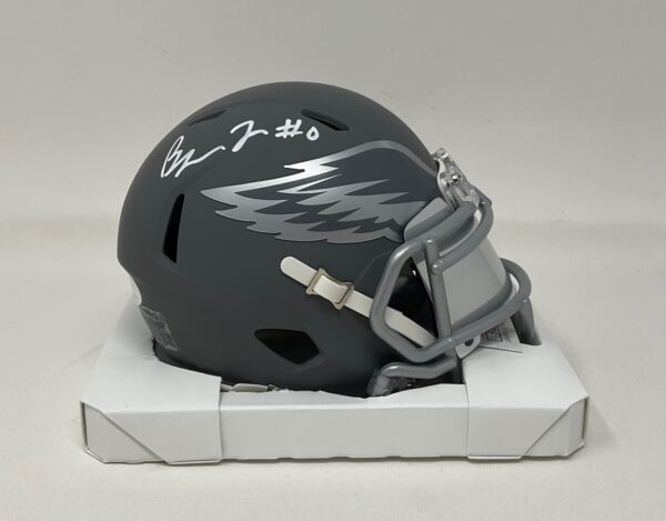 Bryce Huff Autographed Philadelphia Eagles Mini Slate Helmet W/ Visor JSA COA - Image 2