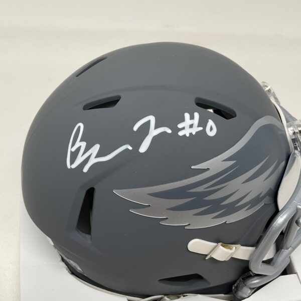 Bryce Huff Autographed Philadelphia Eagles Mini Slate Helmet W/ Visor JSA COA - Image 3