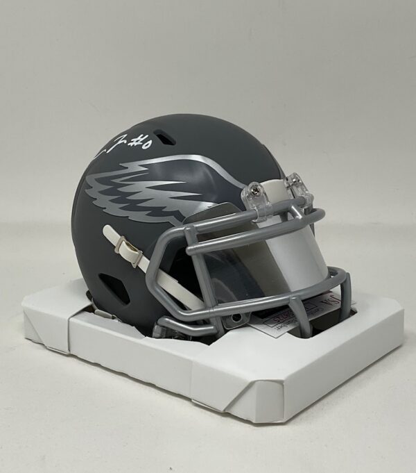 Bryce Huff Autographed Philadelphia Eagles Mini Slate Helmet W/ Visor JSA COA - Image 4