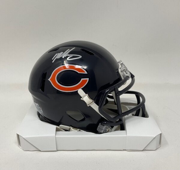 Mike Singletary Autographed Chicago Bears Mini Helmet Beckett - Image 2