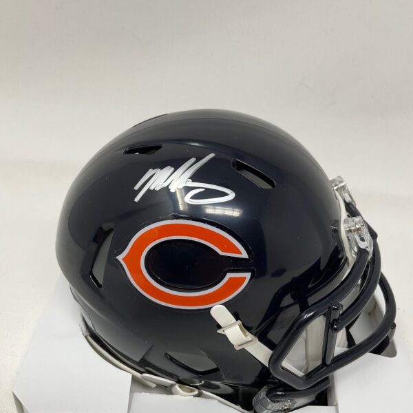 Mike Singletary Autographed Chicago Bears Mini Helmet Beckett - Image 3