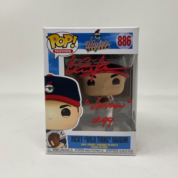 Charlie Sheen Autographed Major League Funko Pop JSA COA