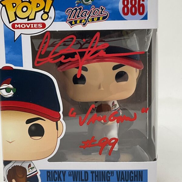 Charlie Sheen Autographed Major League Funko Pop JSA COA - Image 2