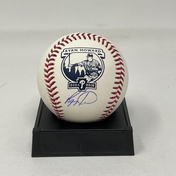 Ryan Howard Autographed Philadelphia Phillies Retirement ROML Baseball JSA COA
