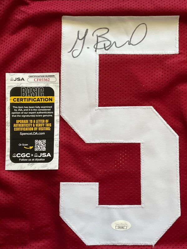 Germie Bernard Autographed Alabama Crimson Tide Pro Style Jersey JSA COA - Image 2