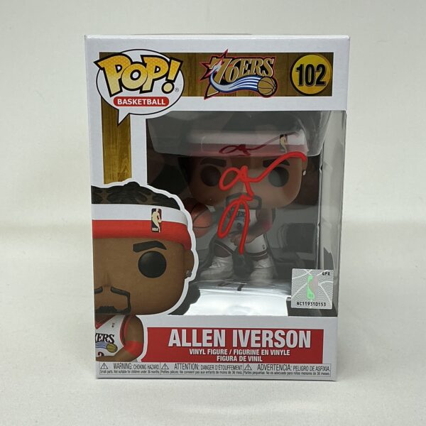 Allen Iverson Autographed Philadelphia 76ers Funko Pop #102 Beckett