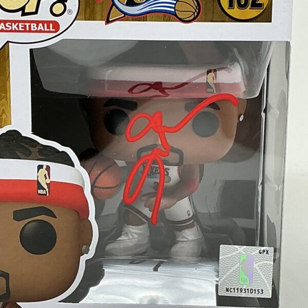 Allen Iverson Autographed Philadelphia 76ers Funko Pop #102 Beckett - Image 2