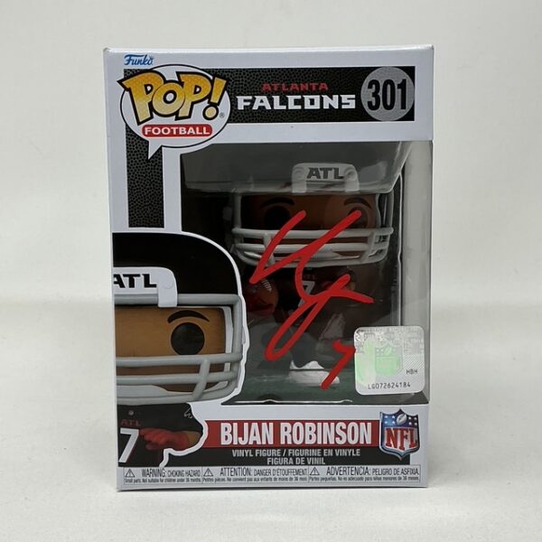 Bijan Robinson Autographed Atlanta Falcons Funko Pop #301 Beckett