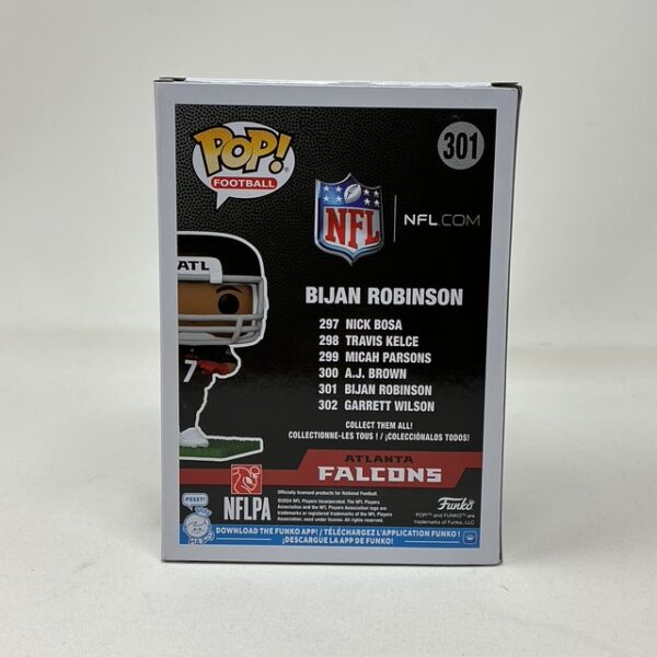 Bijan Robinson Autographed Atlanta Falcons Funko Pop #301 Beckett - Image 4