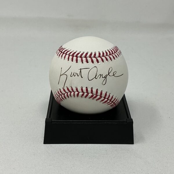 Kurt Angle Autographed USA Olympic Gold Medalist and Wrestling Champion ROML Baseball JSA COA