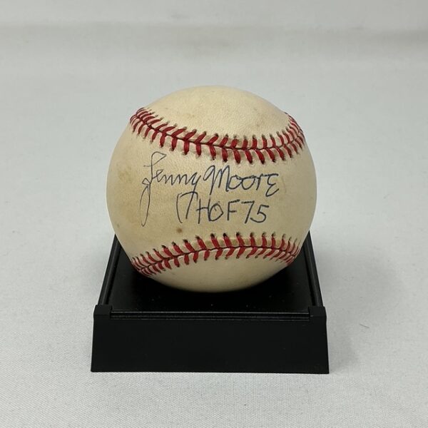 Lenny Moore Autographed NFL Baltimore Colts HOF 75 OAL Baseball JSA COA