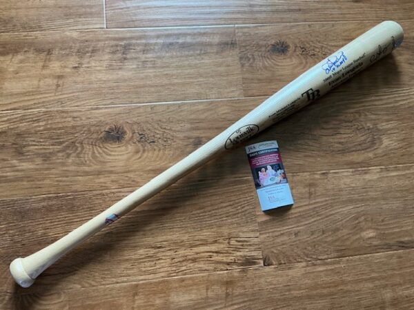 Evan Longoria Autographed Tampa Bay Rays Louisville Slugger 2008 ROY Commemorative Baseball Bat JSA COA