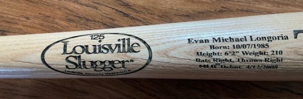 Evan Longoria Autographed Tampa Bay Rays Louisville Slugger 2008 ROY Commemorative Baseball Bat JSA COA - Image 4