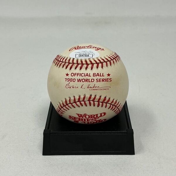 Pete Rose Autographed Cincinnati Reds 1980 World Series Baseball JSA COA - Image 2
