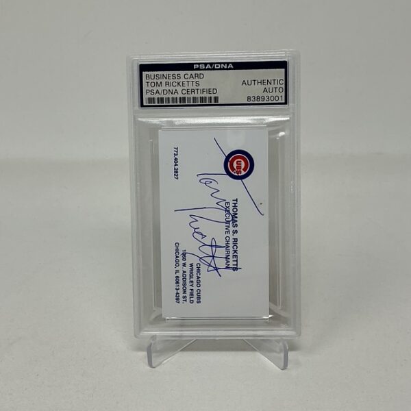 Thomas S. Ricketts Autographed Chicago Cubs Chairman Business Card PSA Slabbed