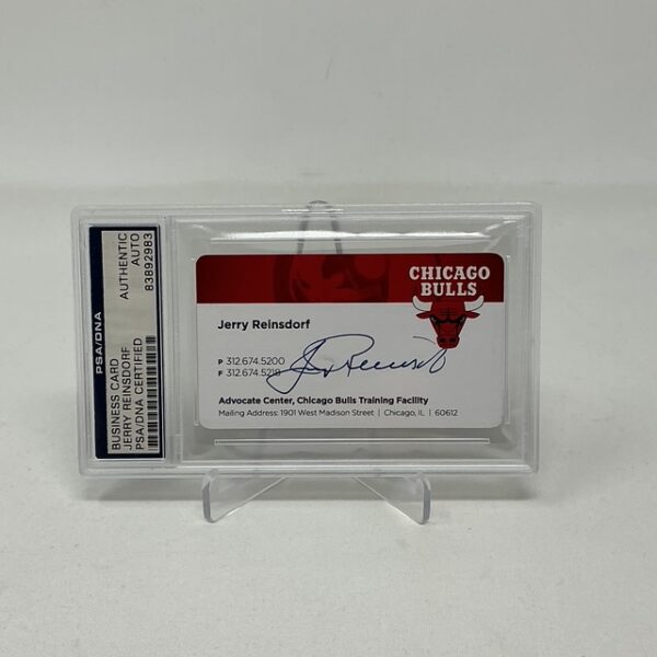 Jerry Reinsdorf Autographed Chicago Bulls Owner Business Card PSA Slabbed - Image 2