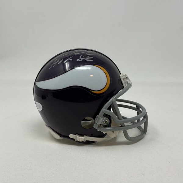 Fran Tarkenton Autographed Minnesota Vikings HOF 86 Mini Helmet JSA COA