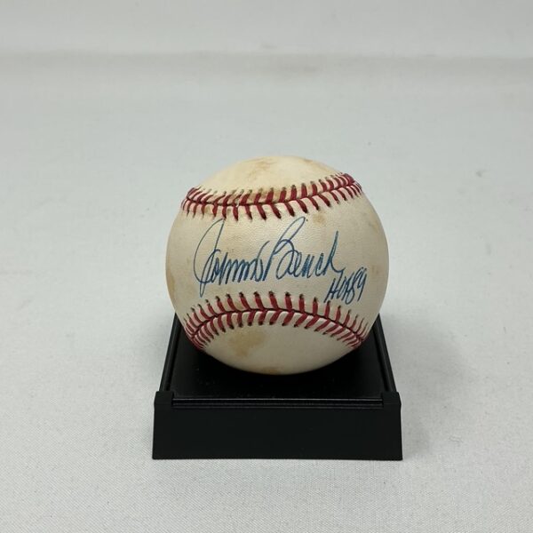 Johnny Bench Autographed Cincinnati Reds HOF 89 ONL Baseball JSA COA