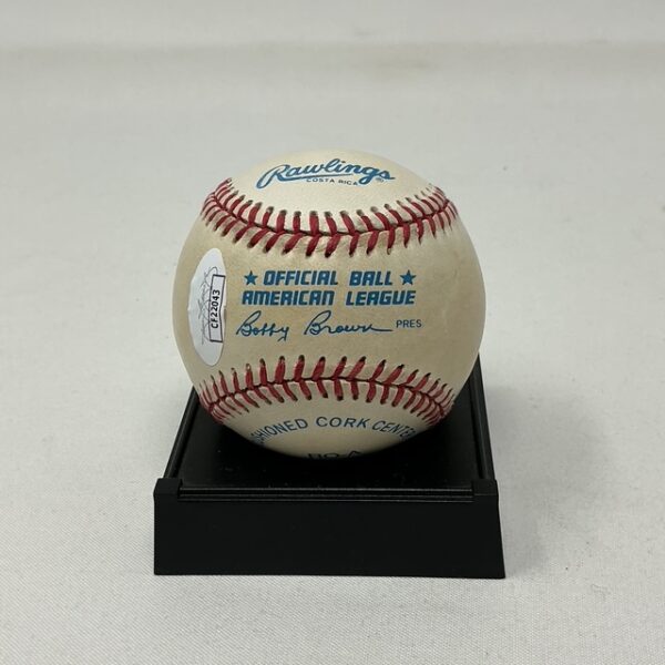 Nolan Ryan Autographed Texas Rangers OAL Baseball JSA COA - Image 2