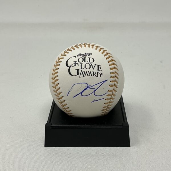 Dustin Pedroia Autographed Boston Red Sox Gold Glove Award ROML Baseball Beckett