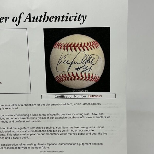 Kirby Puckett Autographed Minnesota Twins #34 OAL Baseball JSA LOA - Image 8