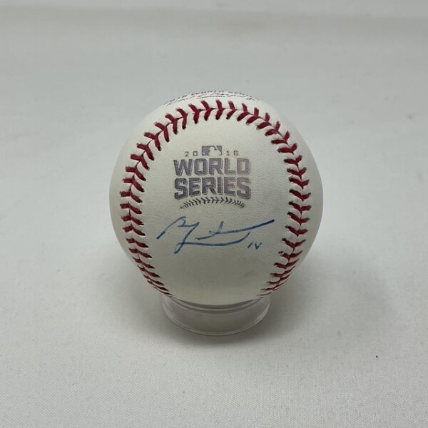 Ben Zobrist Autographed Chicago Cubs 2016 World Series ROML Baseball JSA COA