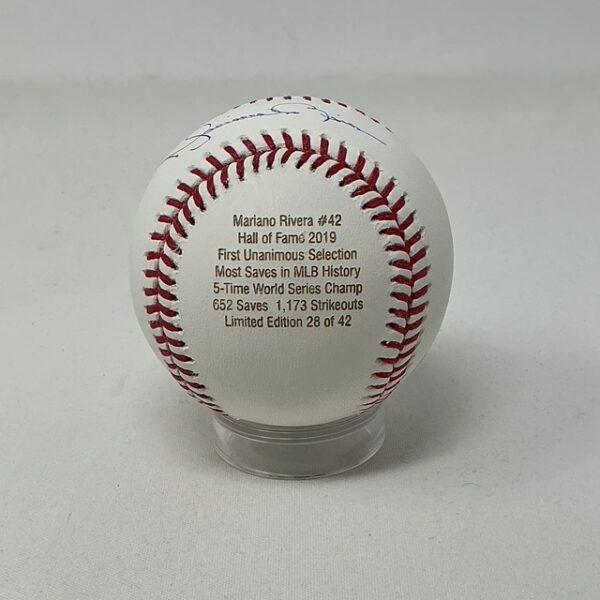 Mariano Rivera Autographed New York Yankees LE 28/42 Achievement ROML Baseball JSA COA - Image 2