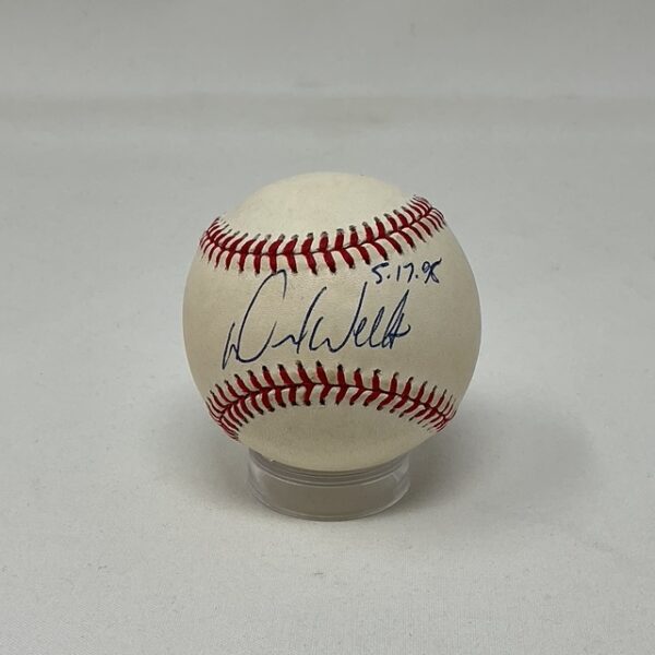 David Wells Autographed New York Yankees Perfect Game OAL Baseball PSA COA
