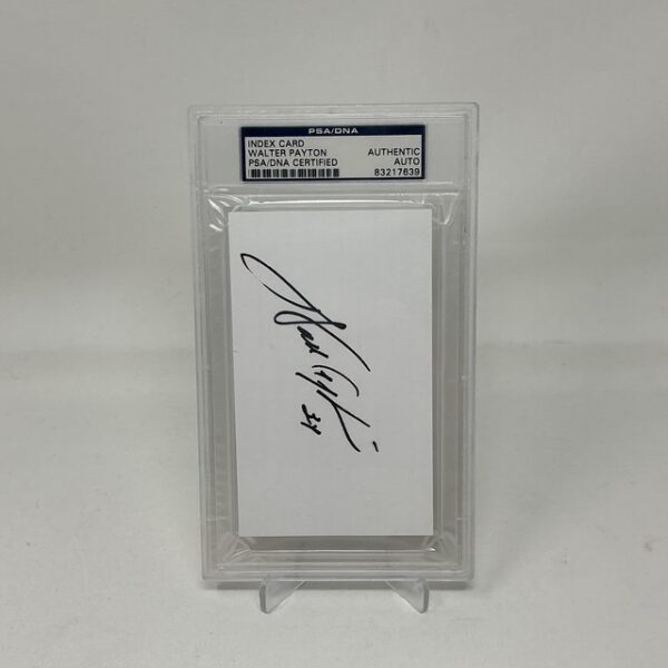 Walter Payton Autographed Chicago Bears Index Card PSA/DNA Certified
