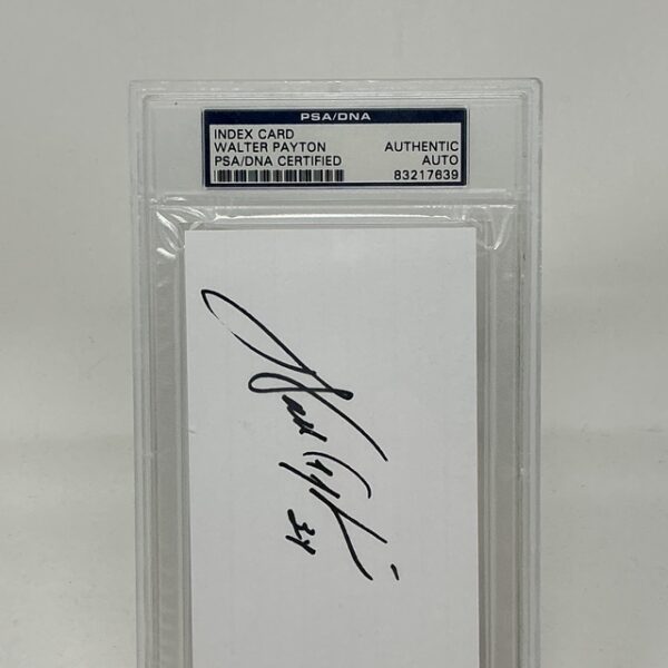 Walter Payton Autographed Chicago Bears Index Card PSA/DNA Certified - Image 2