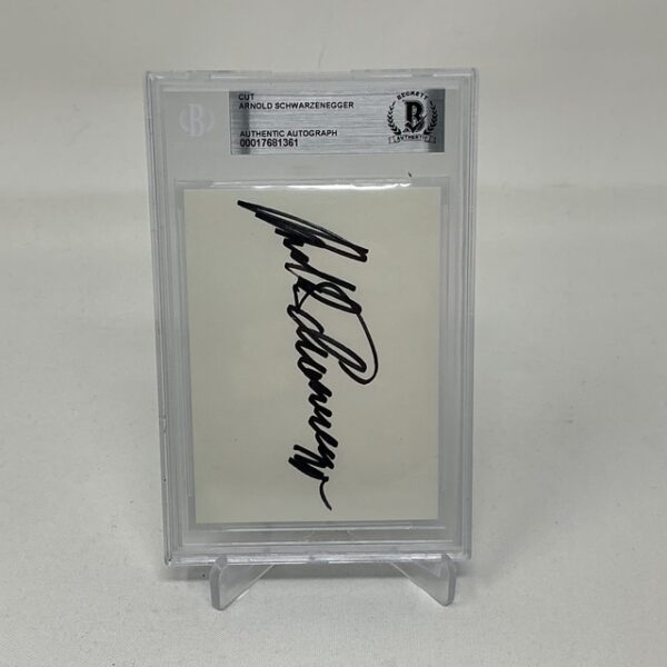 Arnold Schwarzenegger Autographed The Terminator Politician Governor Cut Beckett Slabbed
