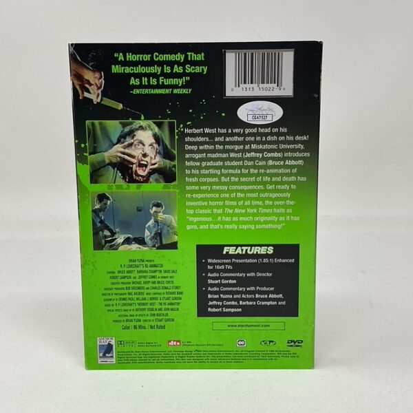 Jeffrey Combs Autographed Herbert West Re-Animator DVD JSA COA - Image 4