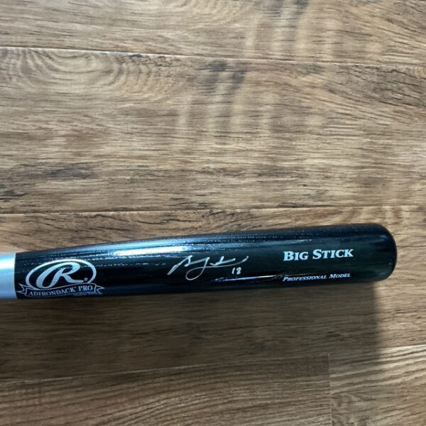 Ben Zobrist Autographed Chicago Cubs Rawlings Big Stick Bat Schwartz COA - Image 3