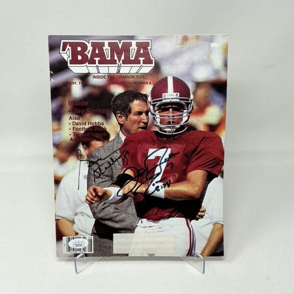 Gene Stallings and Jay Barker Autographed Alabama Crimson Tide 'BAMA Magazine JSA COA
