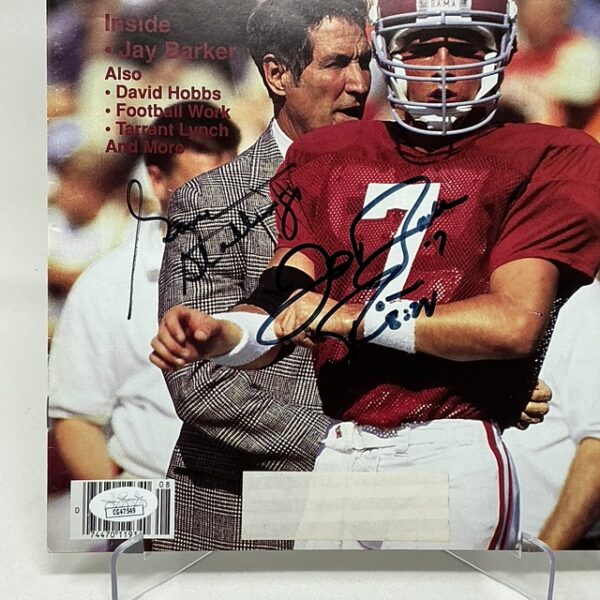 Gene Stallings and Jay Barker Autographed Alabama Crimson Tide 'BAMA Magazine JSA COA - Image 2