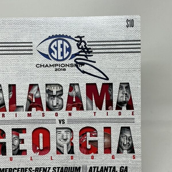 Damien Harris Autographed Alabama Crimson Tide 2018 SEC Championship Program JSA COA - Image 2